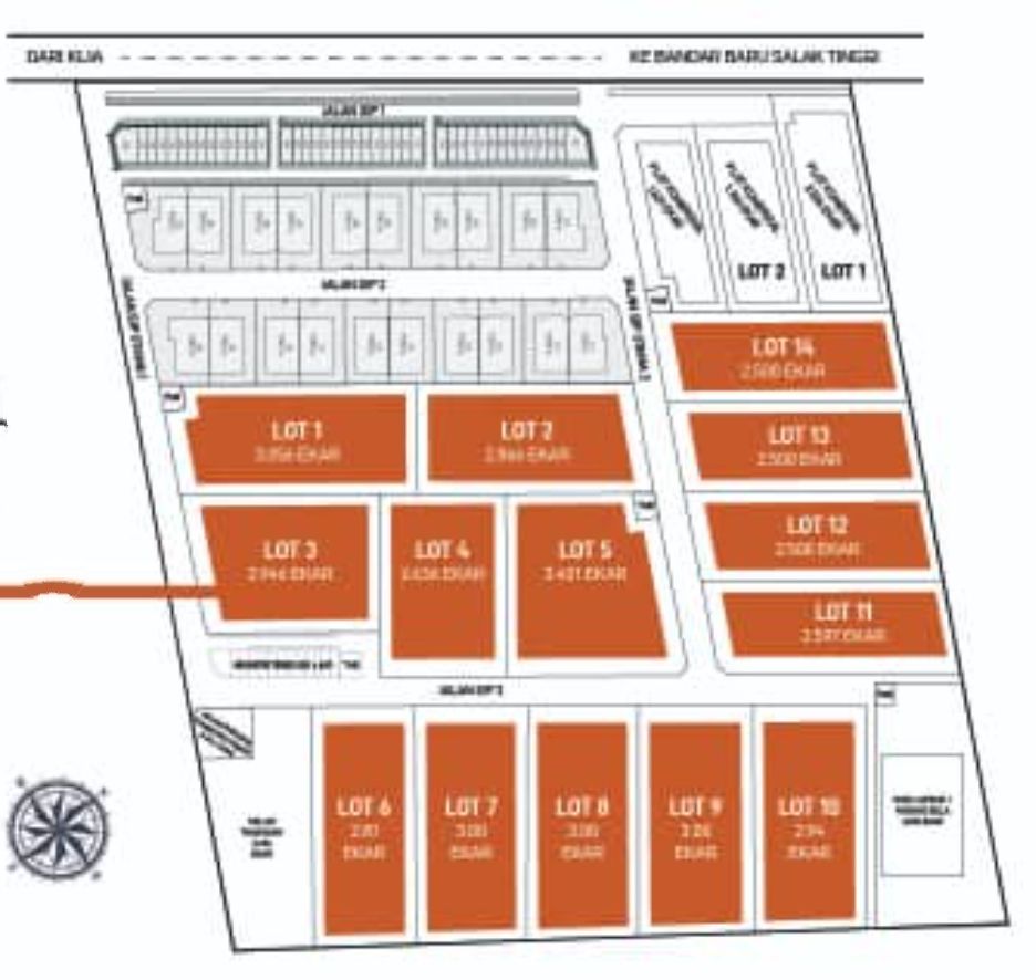 Factory Industrial Land Plots For Sale In Sepang –   2.5 to 3.5 acres